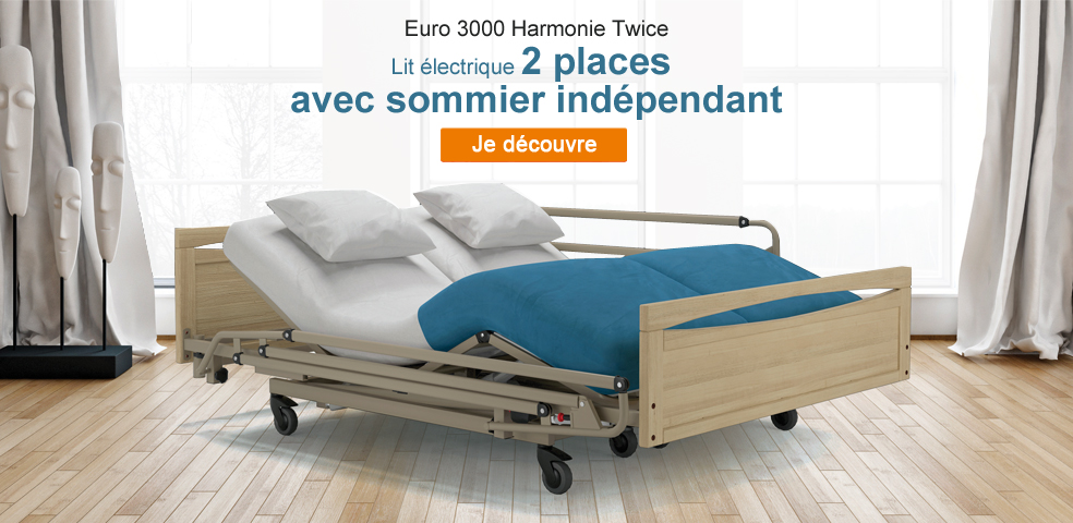NOUVEAUTE : lit électrique double sommier indépendant Harmonie Twice